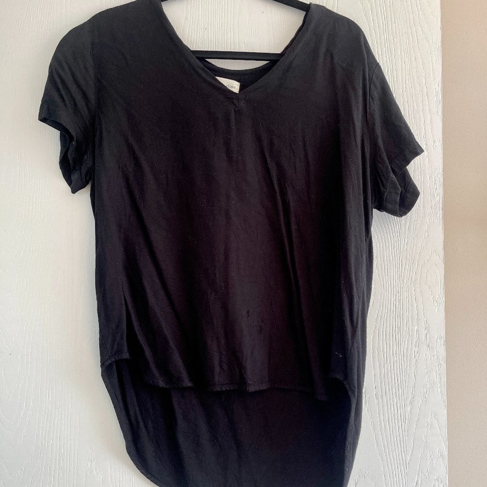 Cloth and Stone Black Plain Tee
